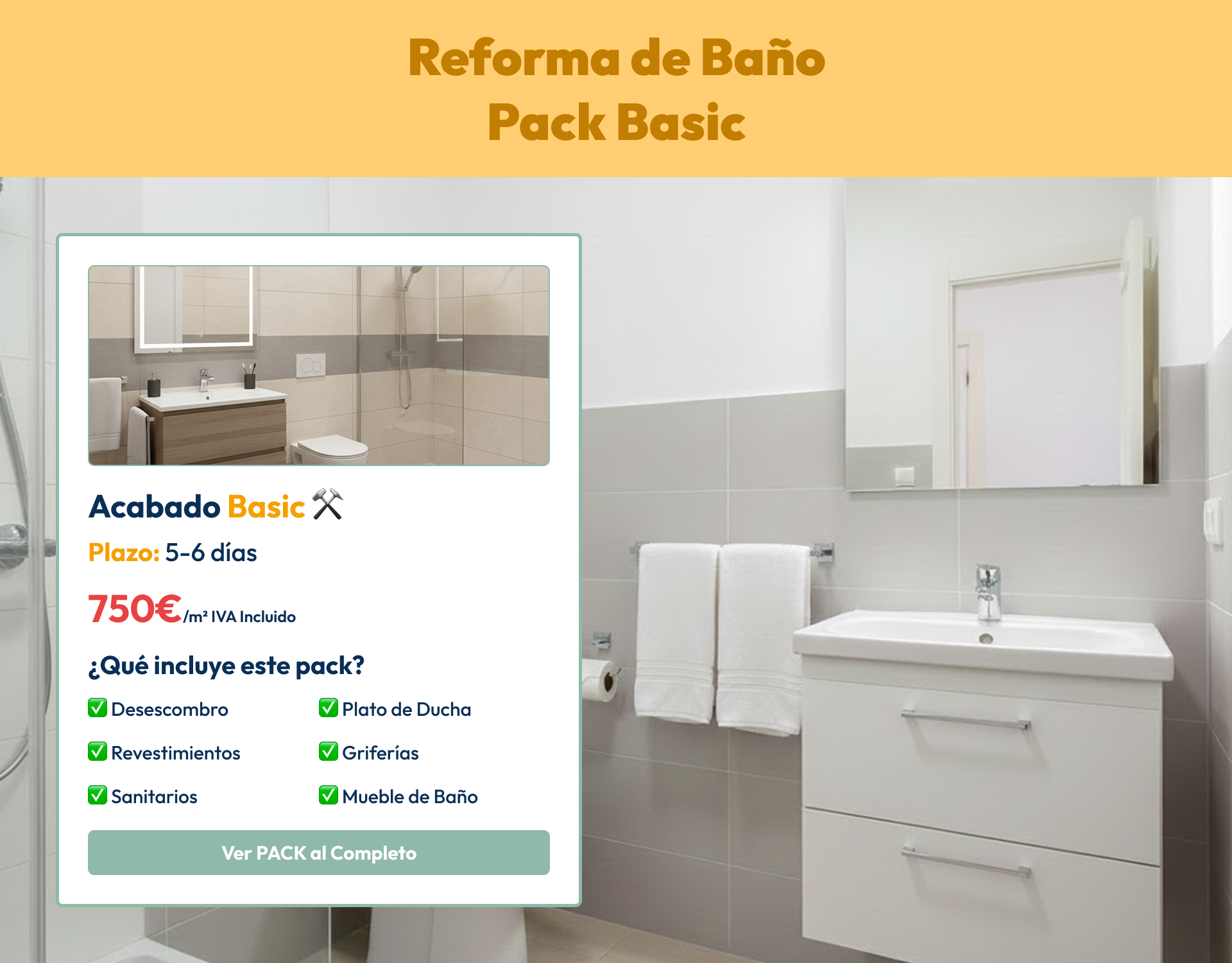 Inicio 8 Reforma de Baño - Pack Basic Mobile