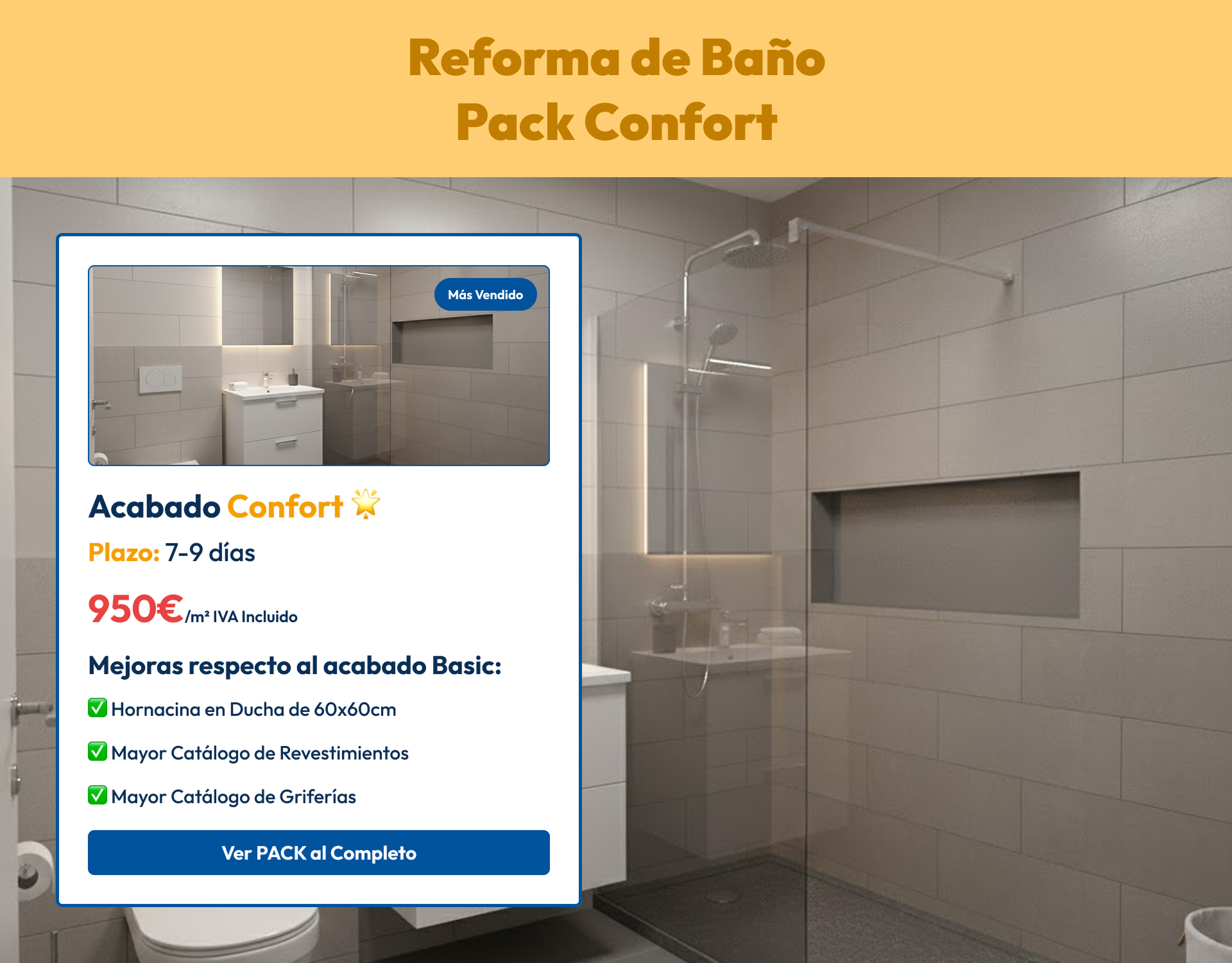 Inicio 9 Reforma de Baño - Pack Confort Mobile