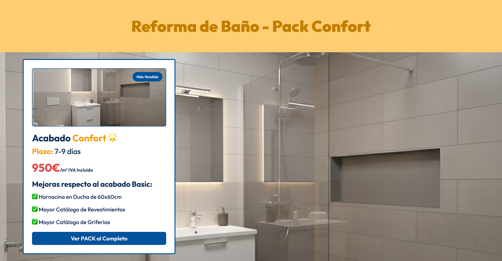 Inicio 5 Reforma de Baño - Pack Confort PC
